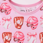 Pink bow baseball bamboo dress