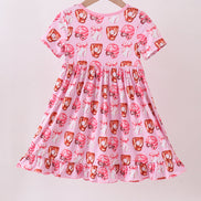 Pink bow baseball bamboo dress