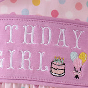 Purple birthday embroidery bubble