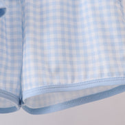 Blue brother smocked shorts set