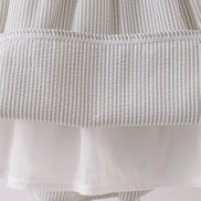 Pink seersucker farm animals embroidery ruffle dress