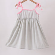 Pink seersucker farm animals embroidery ruffle dress