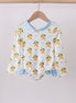 Blue bow lemon rashguard