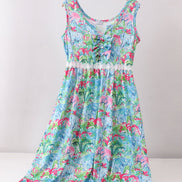 Green tropical garden dress