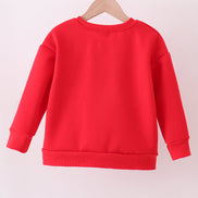 Red heart love smile sequin fleece mom&me sweatshrit