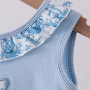 Blue bunny applique ruffle bubble