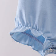 Blue bunny applique ruffle bubble
