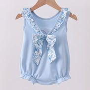 Blue bunny applique ruffle bubble