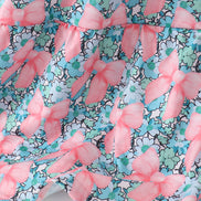 Pink floral smocked tiered dress