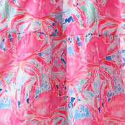 Pink floral smocked ruffle mom&me tiered dress