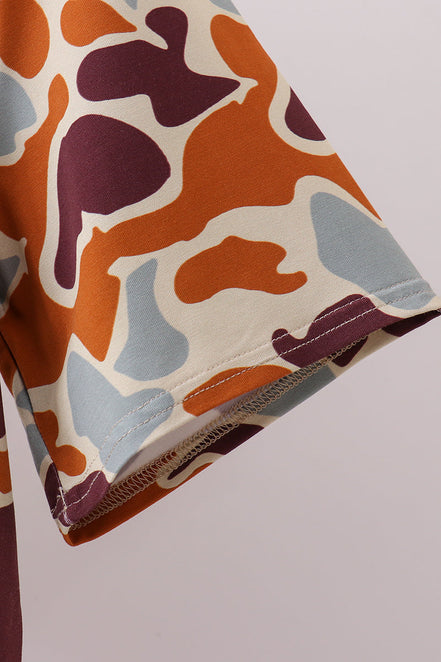 Camouflage print bamboo gown
