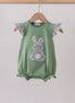 Sage bunny applique ruffle bubble