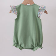 Sage bunny applique ruffle bubble