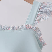 Blue floral bunny applique ruffle dress