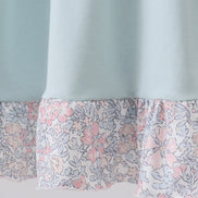 Blue floral bunny applique ruffle dress