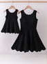 Black scalloped active  mom&me dress