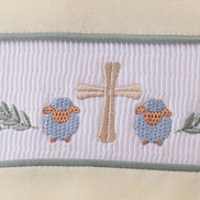 Yellow cross sheep embroidery top