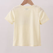 Yellow cross sheep embroidery top