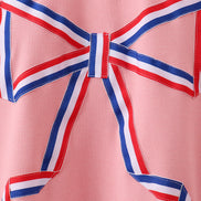 Peach hand-sewn bow mom&me sweatshirt