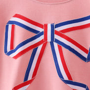 Peach hand-sewn bow mom&me sweatshirt