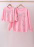 Pink hand-sewn bow mom&me sweatshirt