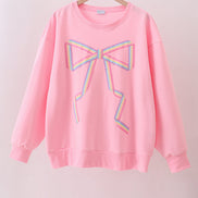 Pink hand-sewn bow mom&me sweatshirt