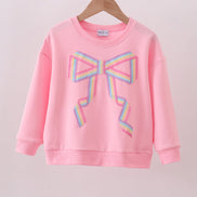 Pink hand-sewn bow mom&me sweatshirt