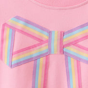 Pink hand-sewn bow mom&me sweatshirt