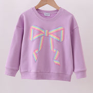 Purple hand-sewn bow mom&me sweatshirt