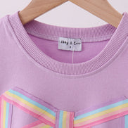 Purple hand-sewn bow mom&me sweatshirt