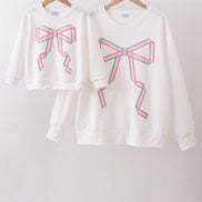 Cream hand-sewn bow mom&me sweatshirt