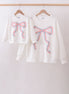 Cream hand-sewn bow mom&me sweatshirt