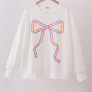 Cream hand-sewn bow mom&me sweatshirt