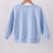 Blue hand-sewn bow mom&me sweatshirt