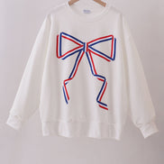 Cream hand-sewn bow mom&me sweatshirt
