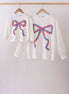 Cream hand-sewn bow mom&me sweatshirt