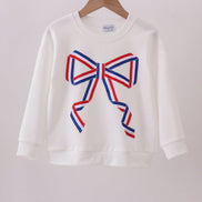 Cream hand-sewn bow mom&me sweatshirt