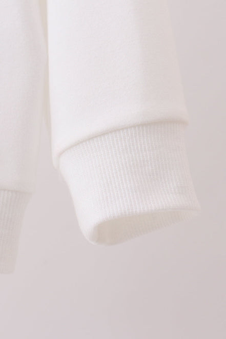 Cream hand-sewn bow mom&me sweatshirt