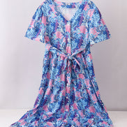 Blue marine creature print dress