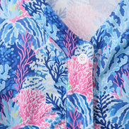 Blue marine creature print dress