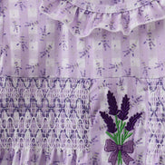 Lavender floral smocked ruffle dress