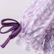 Lavender floral smocked ruffle dress