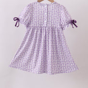Lavender floral smocked ruffle dress