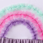 Purple lace rainbow ruffle dress