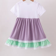 Purple lace rainbow ruffle dress