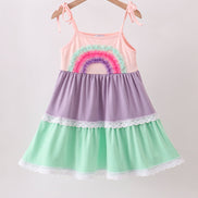 Purple lace rainbow tiered dress