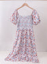 Blue floral smocked dress