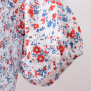 Blue floral smocked dress