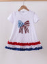 White bow sequin ruffle dress