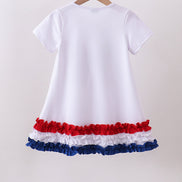White bow sequin ruffle dress